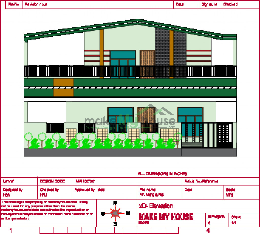 Buy 23x50 House Plan | 23 By 50 Front Elevation Design | 1150Sqrft Home ...