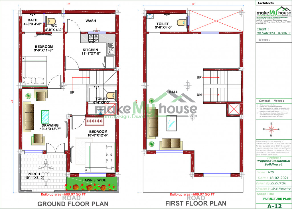 Duplex 2D Front Elevation