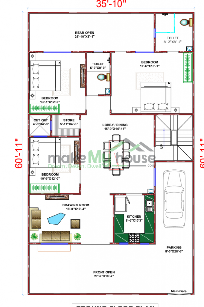 Floor Plan with Parking