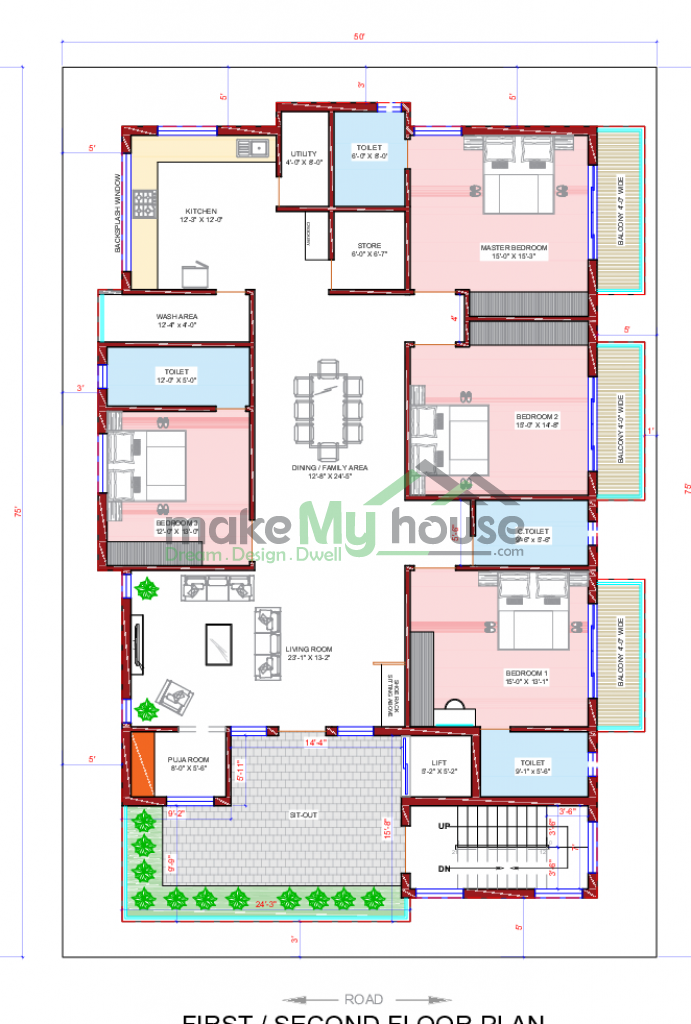 residential cum commercial floor plan