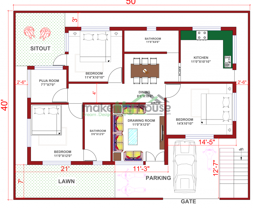 2 bedroom house plans