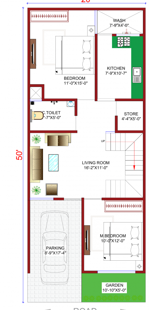 20x50 Floor Plan