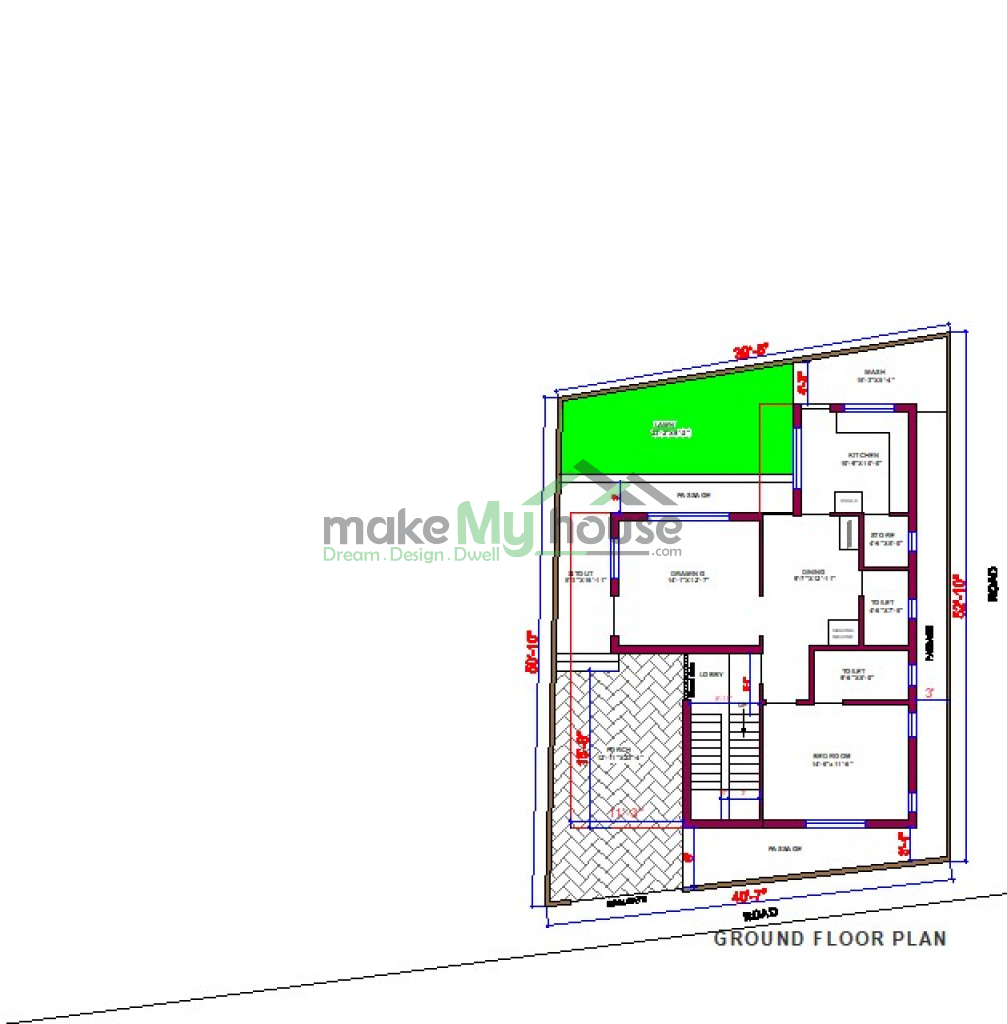 Buy 40x50 House Plan 40 by 50 Front Elevation Design 2000Sqrft Home