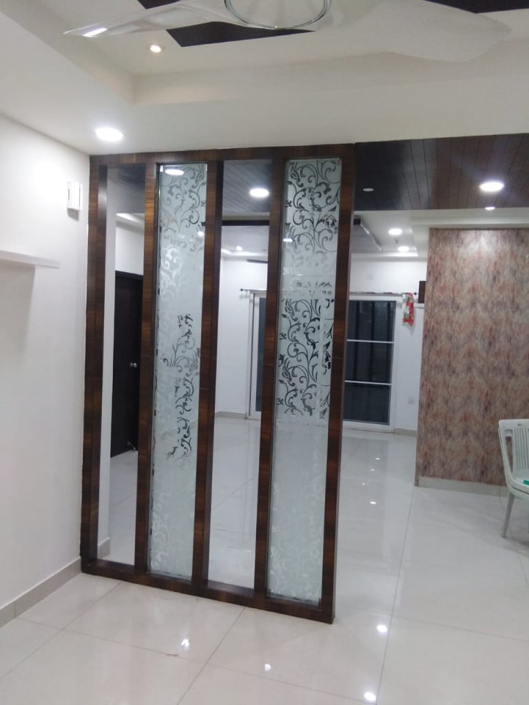 wooden glass partition designs for home