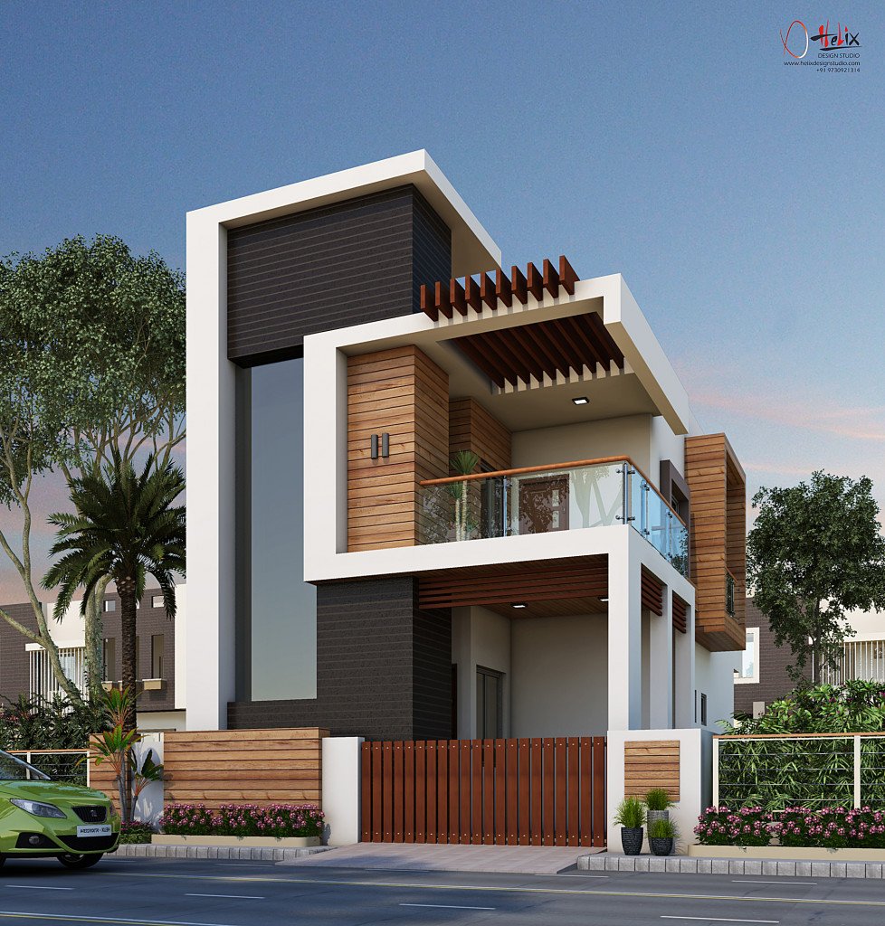 Duplex House Corner Elevation