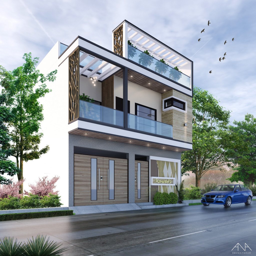 Duplex House Elevation | Best Exterior Design Architectural Plan ...