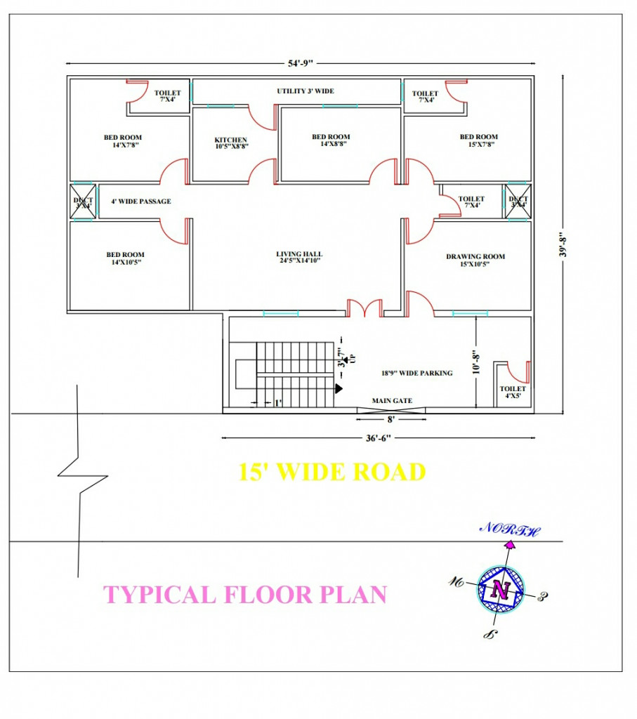 4 BHK House Plan