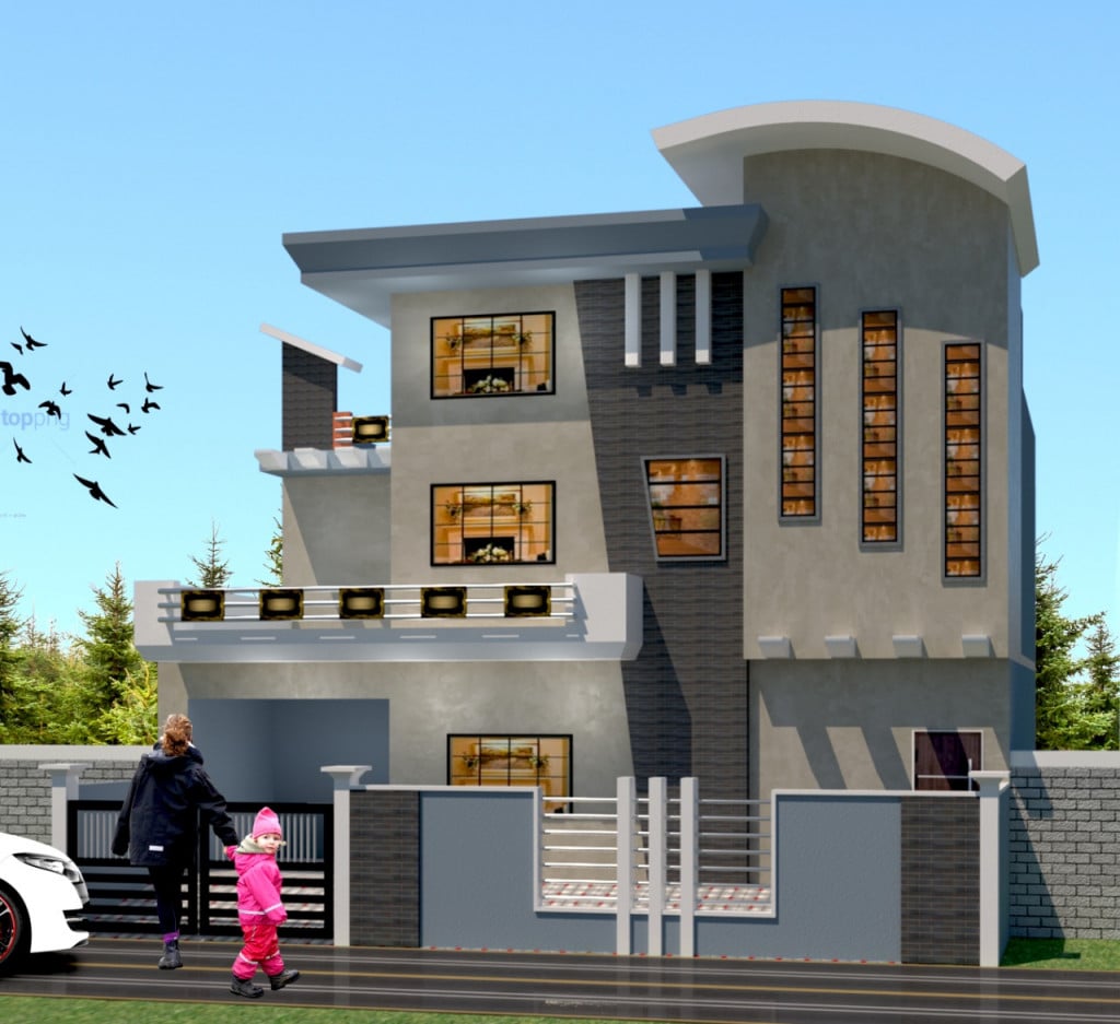 Triplex Elevation | Best Exterior Design Architectural Plan | Hire ...