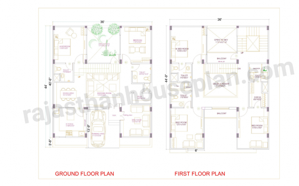 36*44 Floor plan