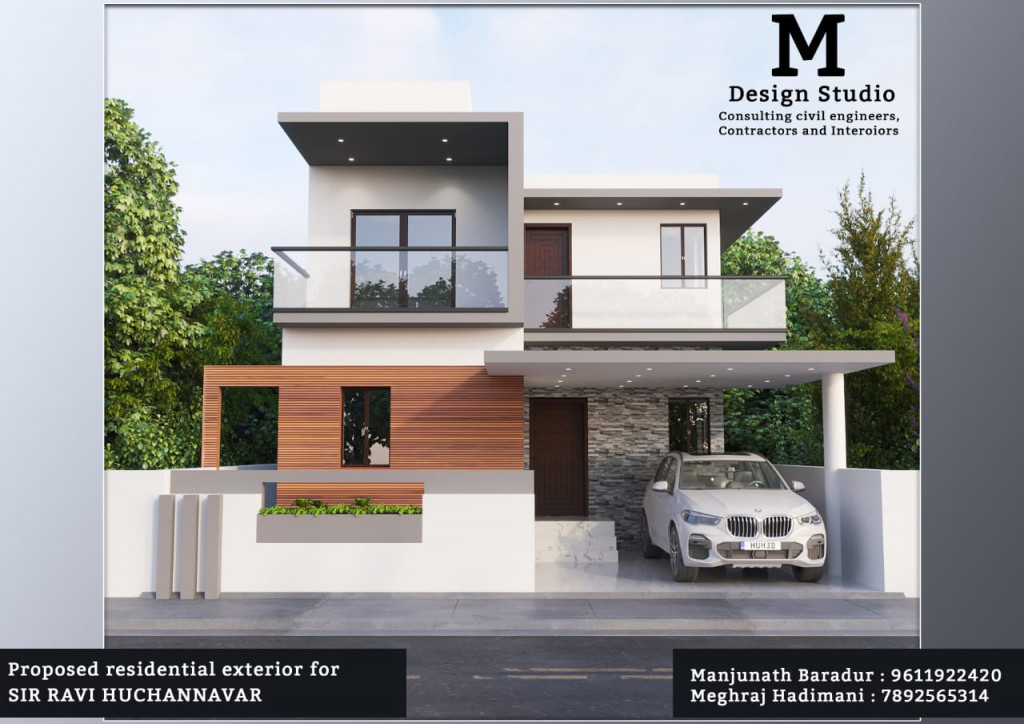 Front Elevation Design With Car Parking, Small Underground Parking House Plans India