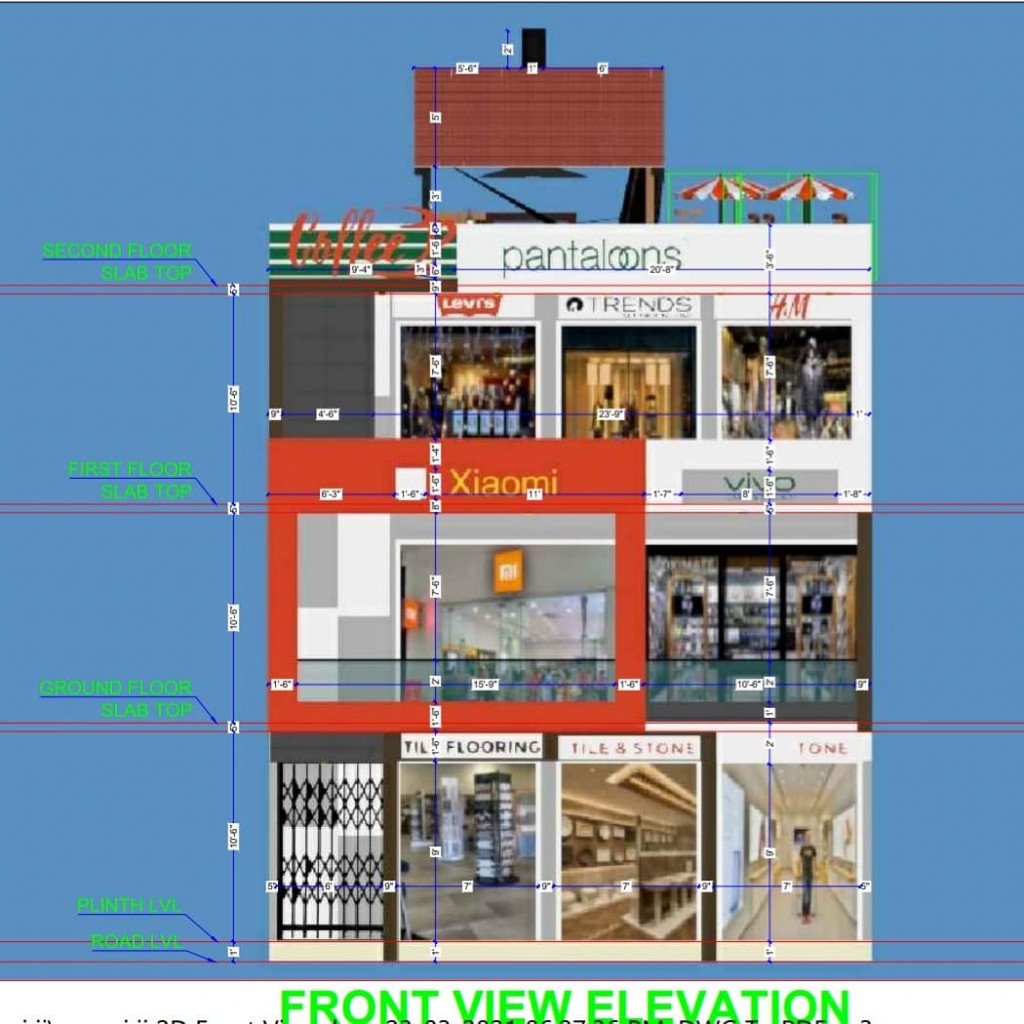 Shopping Mall 2D Elevation