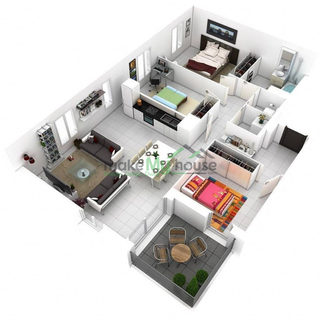3StoreyHousePlan  Architecture Design  Naksha Images  3D Floor Plan  Images  Make My House Completed Project