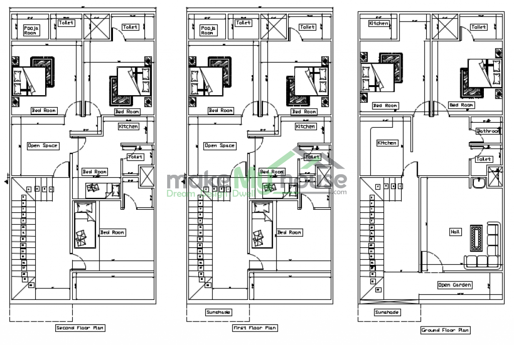 Triplex House Plans Designs