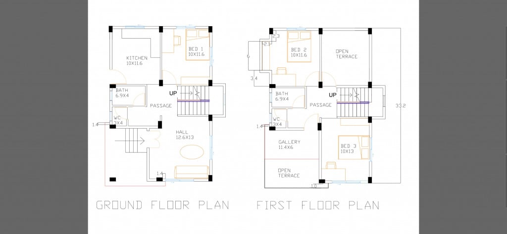 2 Storey Bungalow Floor Plan