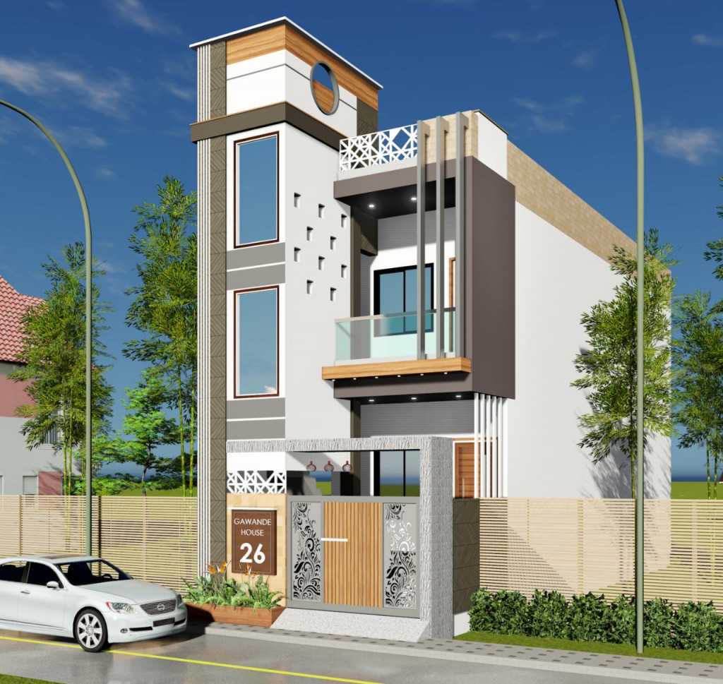 Front Elevation Of Duplex | Best Exterior Design Architectural ...