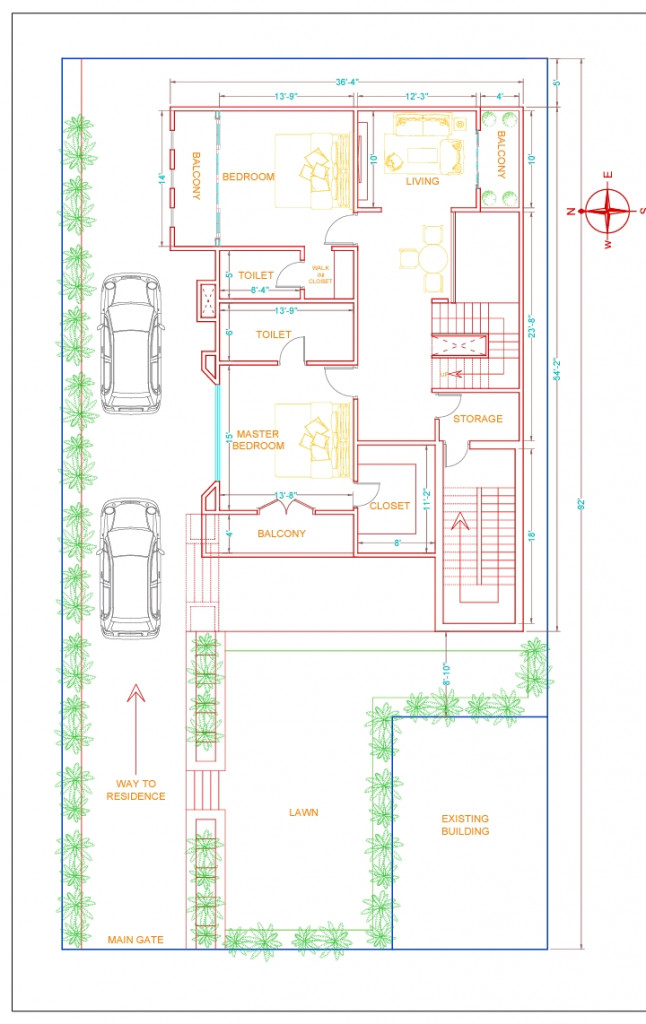 Floor Plan Designs with car parking 