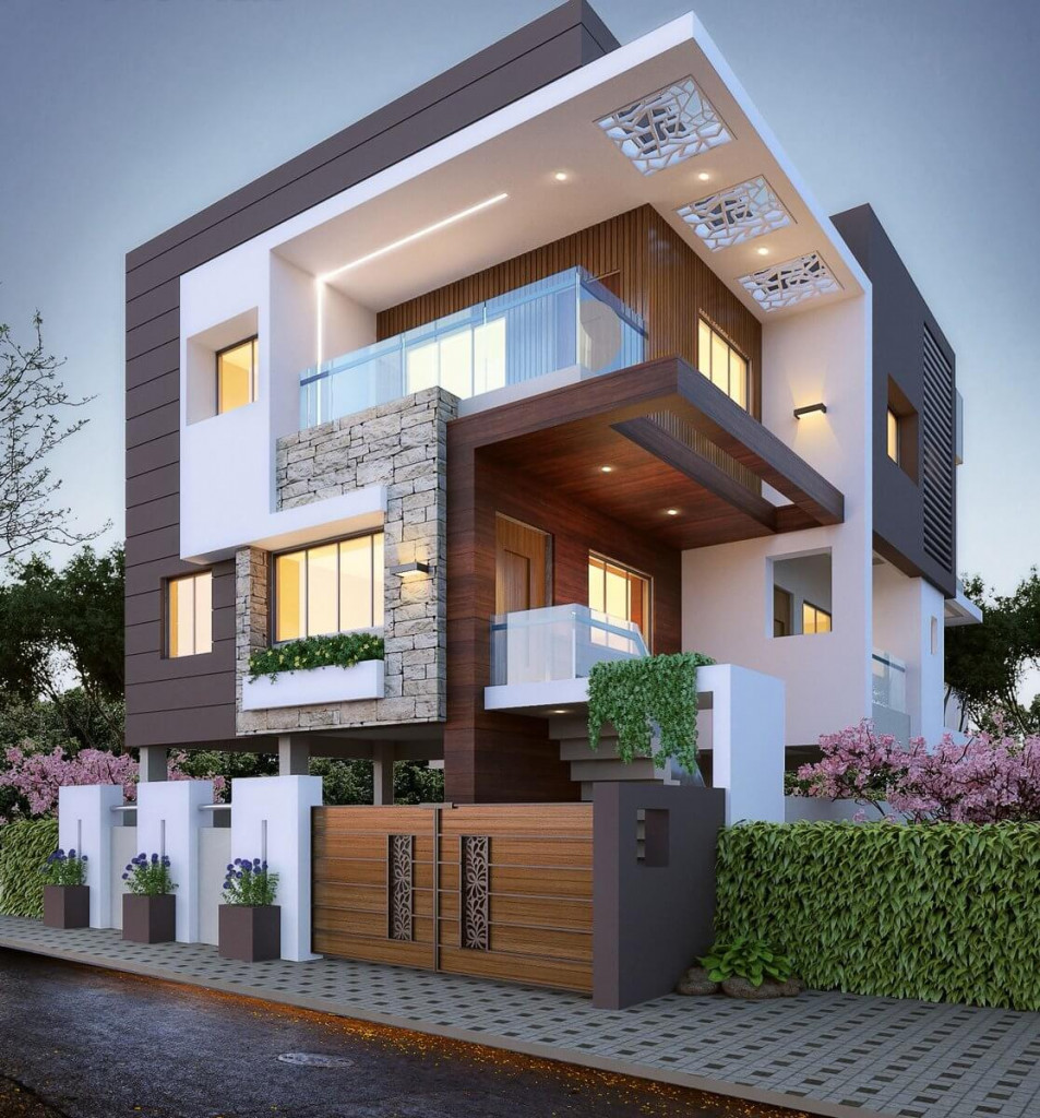 Lavish Triplex Elevation Best Exterior Design Architectural Plan