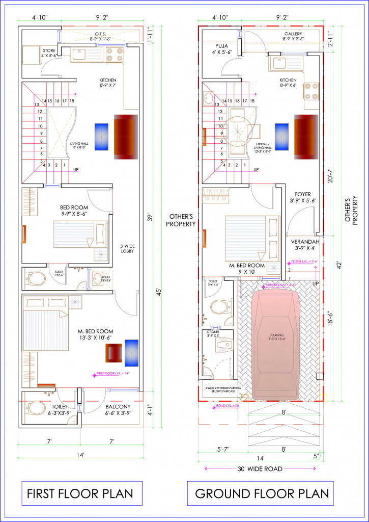 Double Story House floor plan