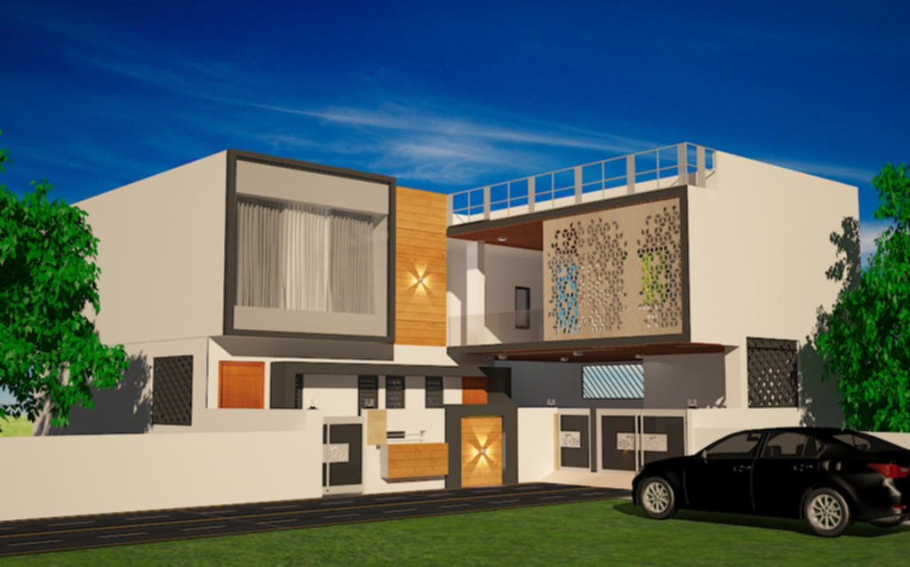 Double Story Luxury House Elevation 