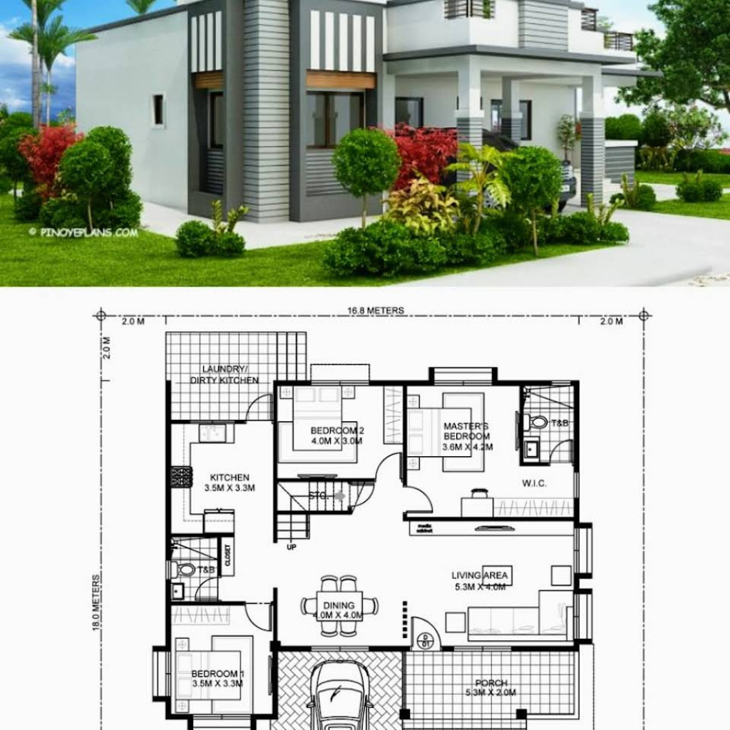 House Plan And Elevation 