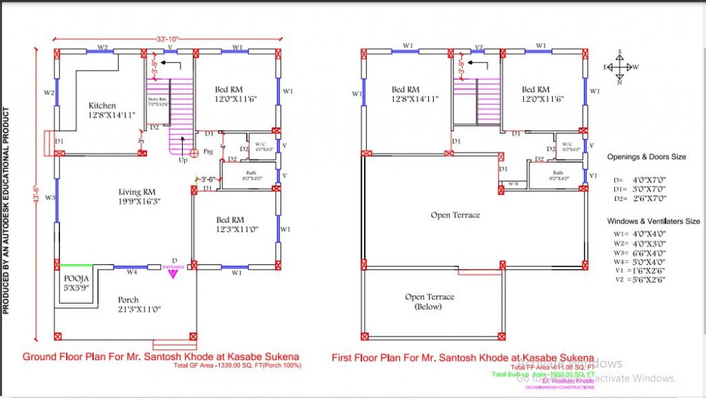 Double Story House Floor Plan