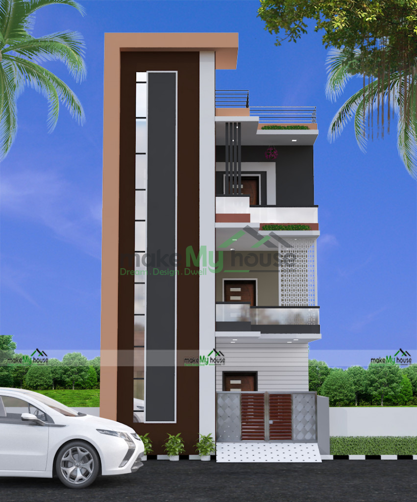 Buy 22x50 House Plan | 22 by 50 Elevation Design | Plot Area Naksha