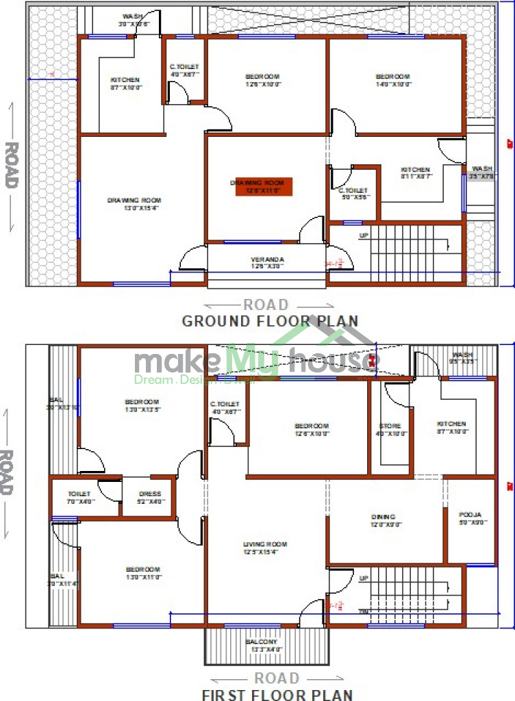 Buy 30x50 House Plan 30 by 50 Elevation Design Plot