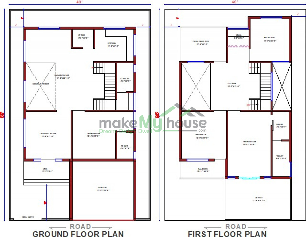Buy 40x60 House  Plan  40 by 60  Elevation Design  Plot 