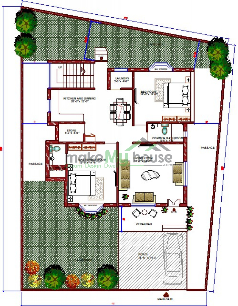 Buy 50x60 House Plan 50 by 60 Elevation Design Plot