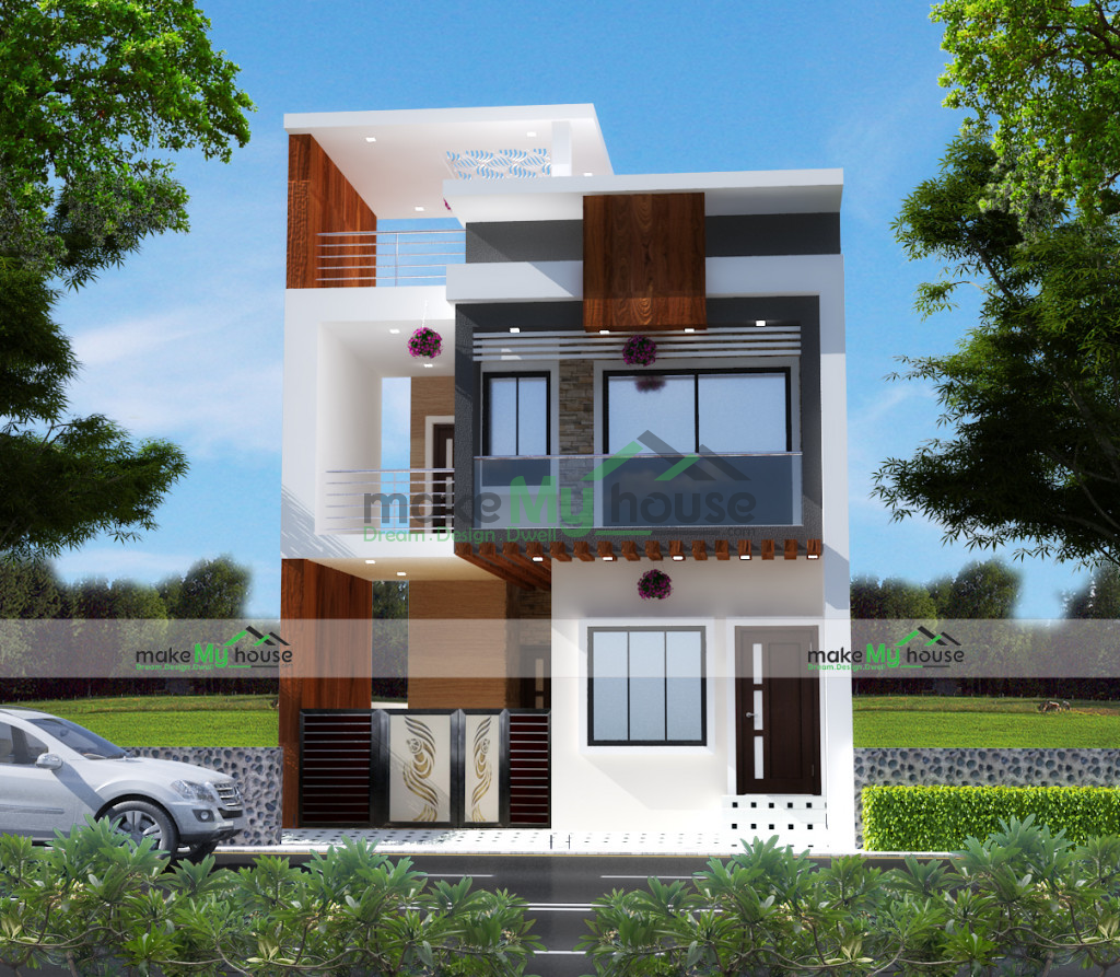 Double Floor Modern Duplex House Front Elevation Designs ~ Wow