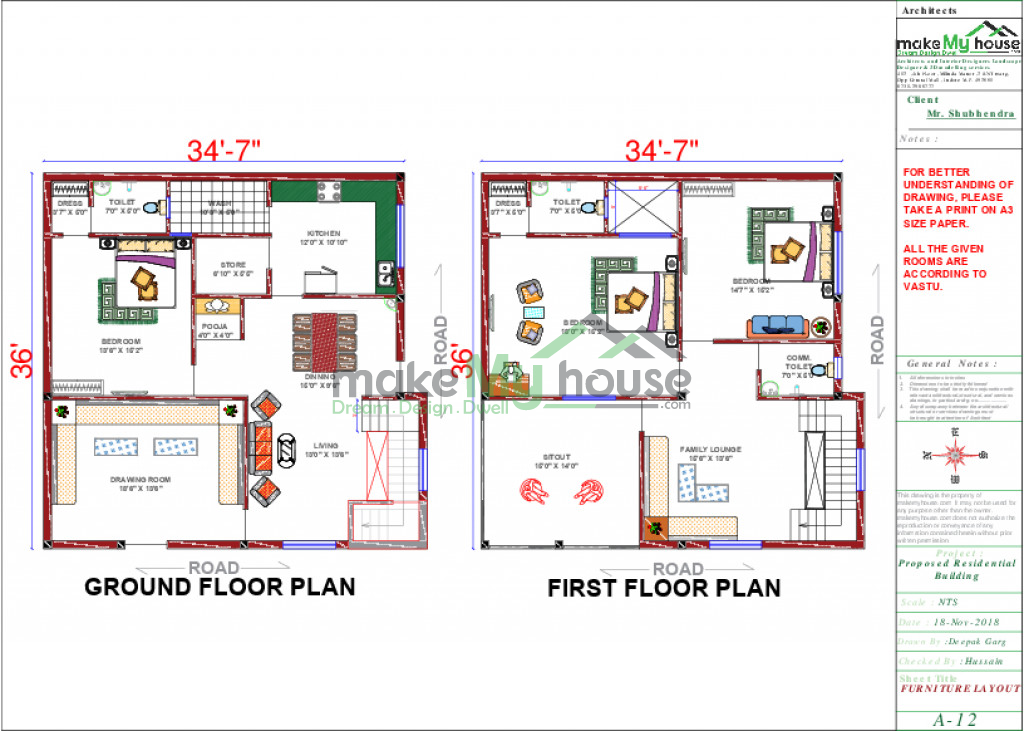 35x36 Home Plan 1260 Sqft Home Design 2 Story Floor Plan