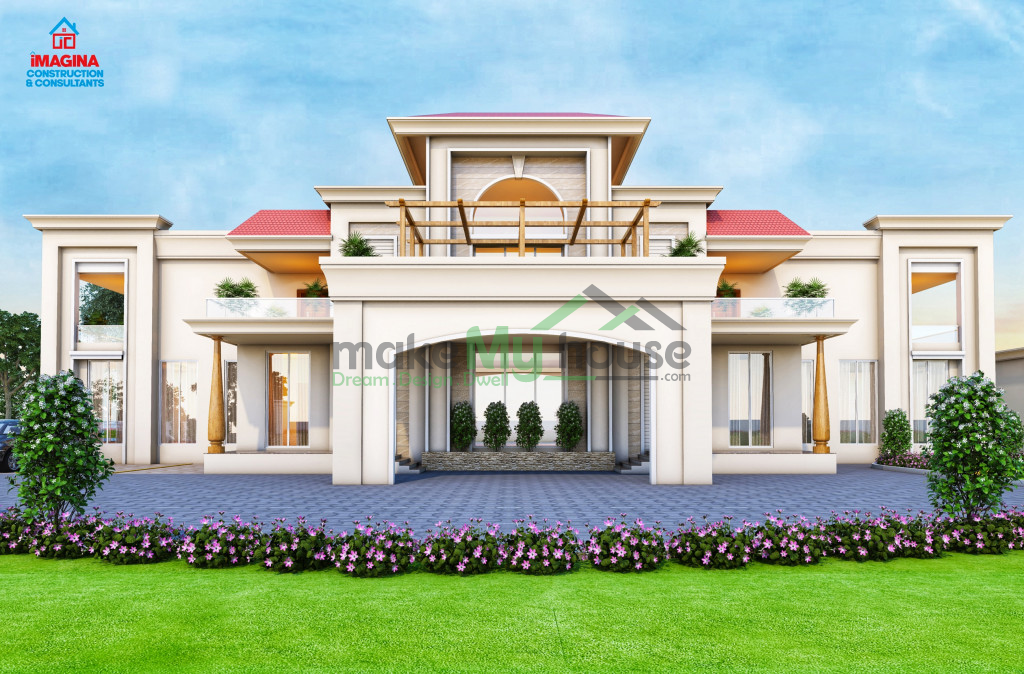 Double Storey Bungalow Elevation, Bungalow Design, Luxury Elevation ...