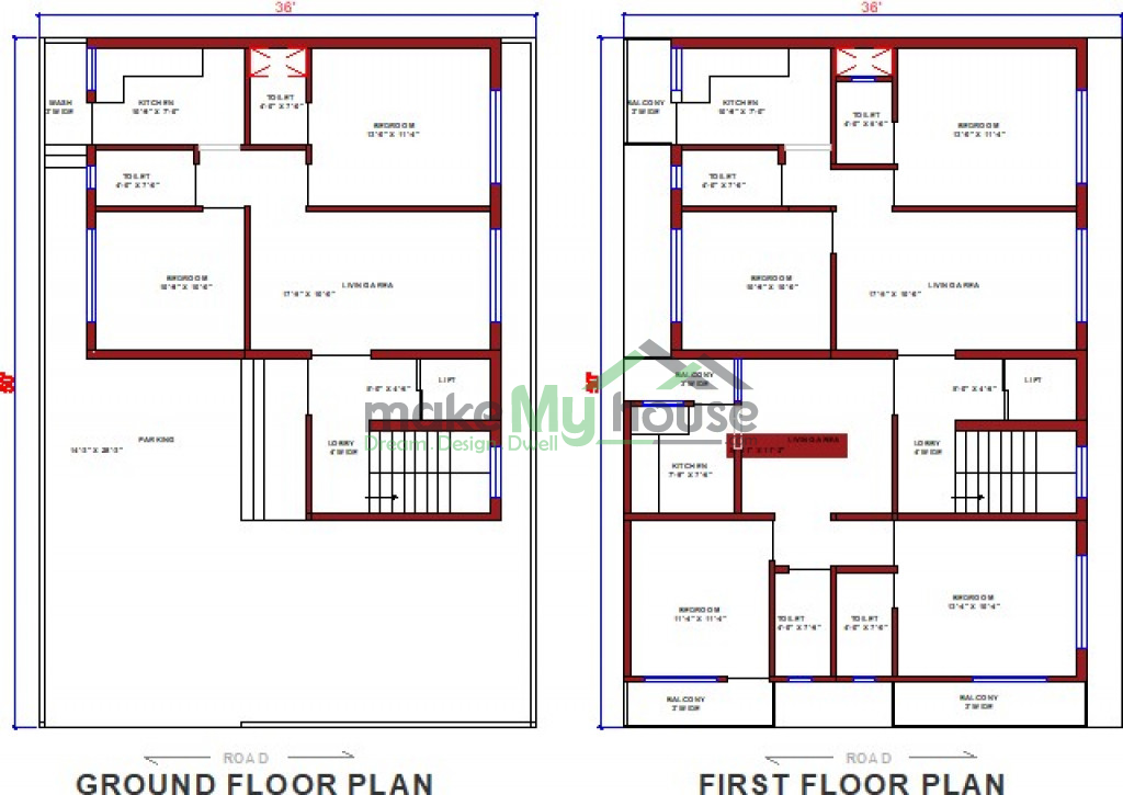Buy 36x50 House Plan 36 By 50 Elevation Design Plot Area Naksha