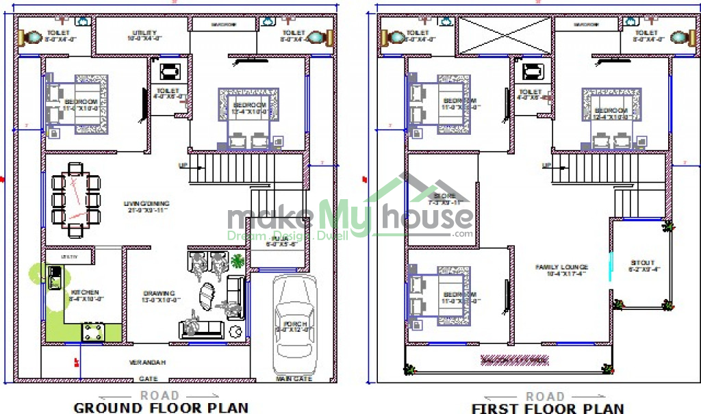 Buy 35x40 House Plan 35 by 40 Elevation Design Plot