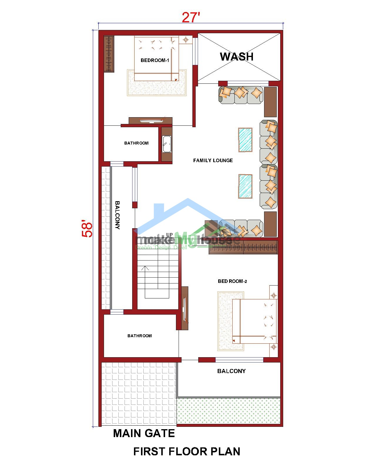 Buy 30x60 House Plan 30 By 60 Elevation Design Plot Area Naksha