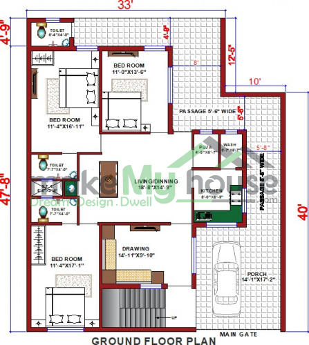 100x100 House Plan 100 By Front Elevation Design 10000sqrft Home Naksha 100x100 House Plan 100 By