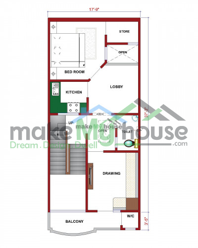 Buy 18x37 House Plan 18 By 37 Elevation Design 666sqrft Home Naksha