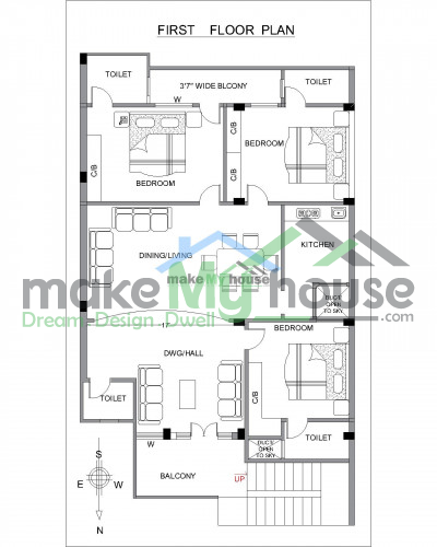 Buy 30x60 House Plan | 30 by 60 Elevation Design | Plot Area Naksha