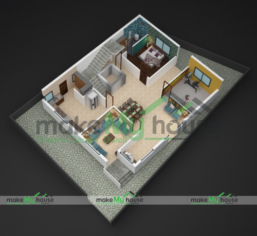 Buy 45x54 House Plan | 45 by 54 Elevation Design | Plot Area Naksha