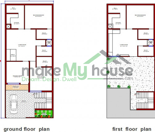 Buy 25x60 House Plan | 25 by 60 Elevation Design | Plot Area Naksha