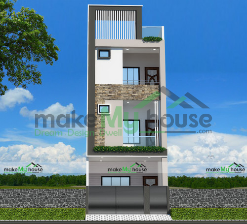 Buy 14x30 House Plan 14 By 30 Front Elevation Design 4sqrft Home Naksha