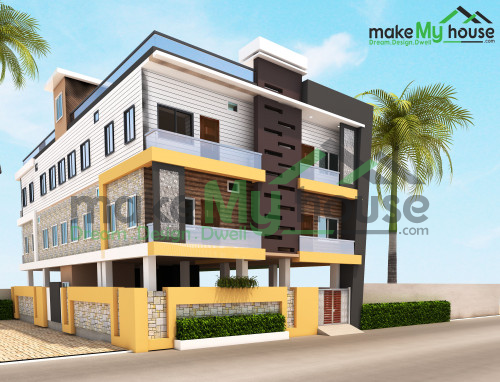 Triplex elevation designing 