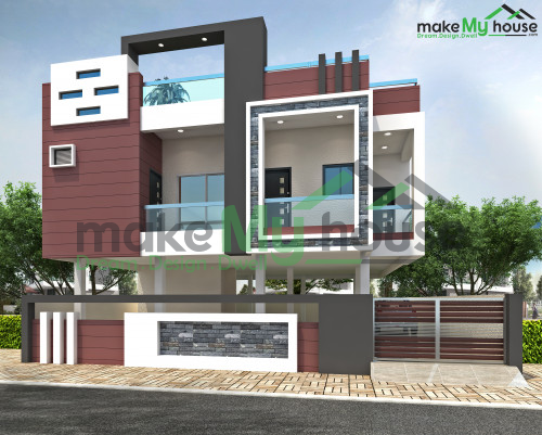 40*43 House plan, 1720 SqFt Floor Plan duplex Home Design- 817