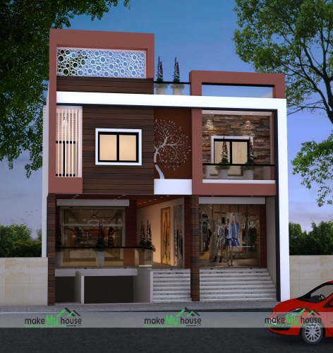 Basement With Commercial Building Architecture Design Naksha Images 3d Floor Plan Make My House Completed Project Basement With Commercial Building, How To Make Basement House In India