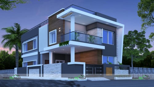 1404Sqft Exterior house design