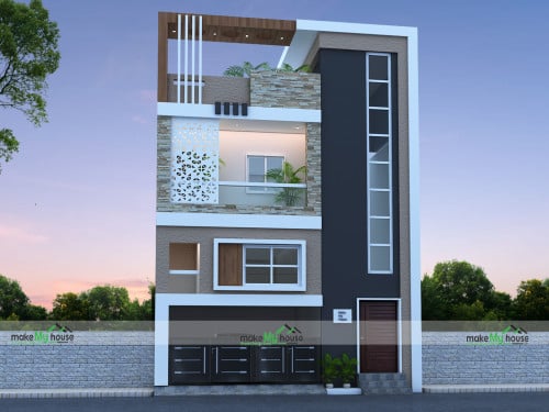 2-Floor-House-Exterior- | Architecture Design | Naksha Images | 3D Floor  Plan Images | Make My House Completed Project