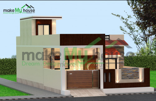 View Home Front Design Images Ground Floor 3D