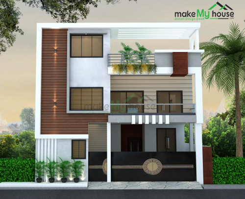 Front-View-Of-House | Architecture Design | Naksha Images | 3D Floor Plan  Images | Make My House Completed Project