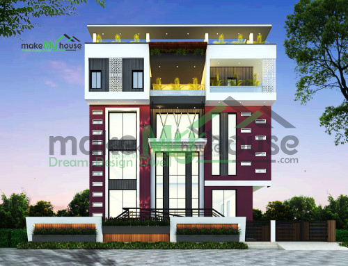 Multistorey 3D Front Elevation