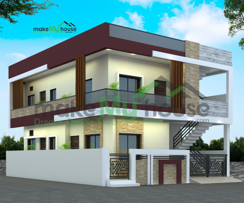 Duplex 3D Corner Elevation